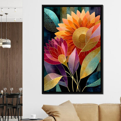 Radiant Blooming Spectrum Canvas Wall Art