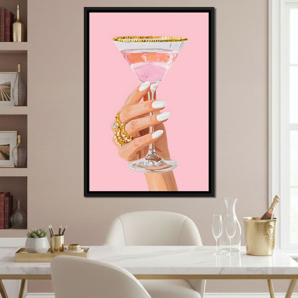 Chic Martini Toast Canvas Wall Art