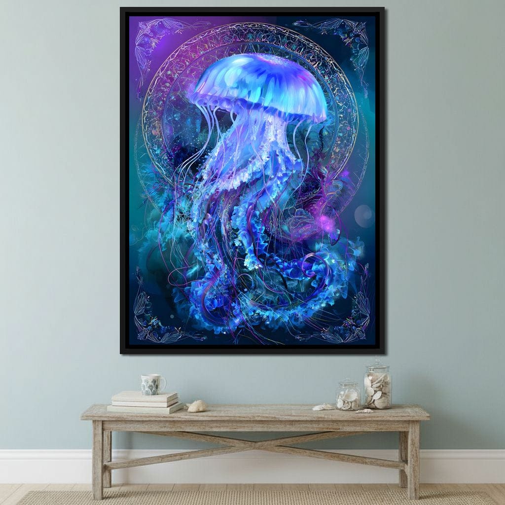 Glowing Jellyfish Ocean Ballet Canvas Wall Art