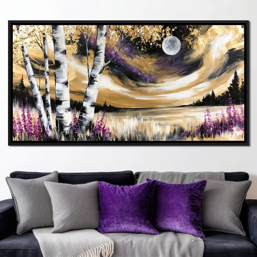 Golden Solstice Over The Purple Wilds Canvas Wall Art
