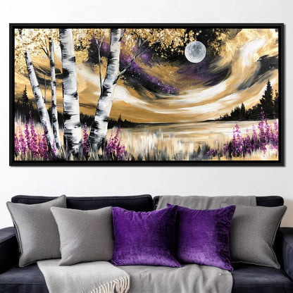 Golden Solstice Over The Purple Wilds Canvas Wall Art