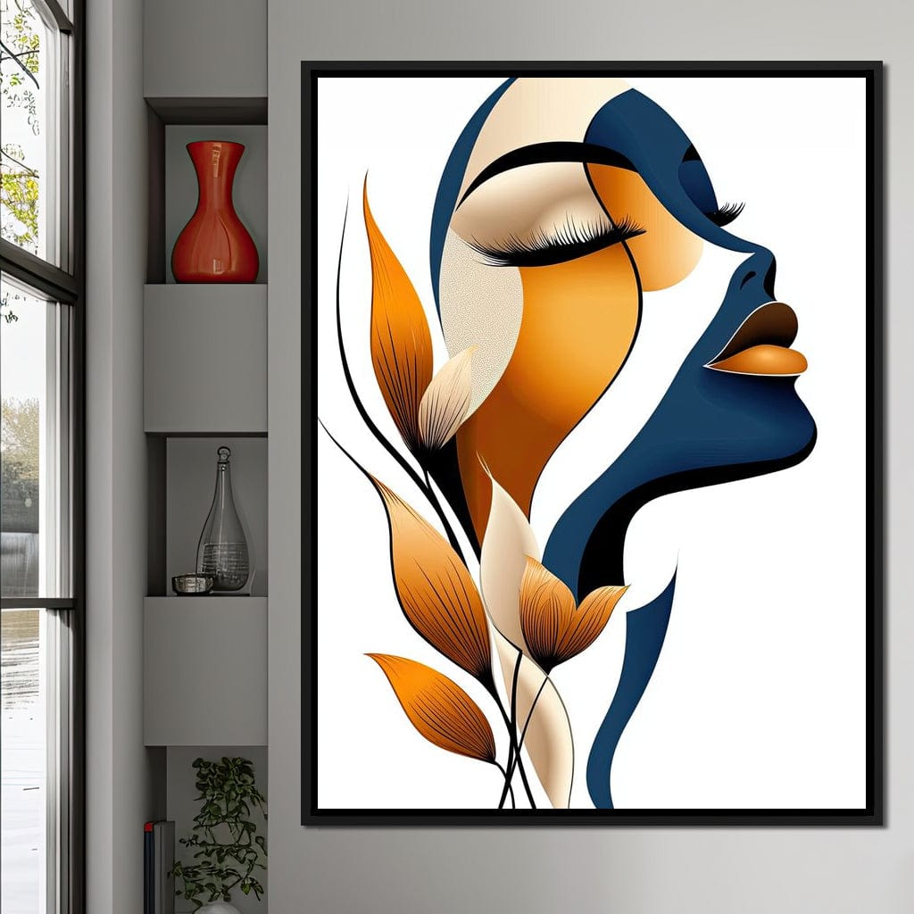 Golden Feminine Grace Canvas Wall Art