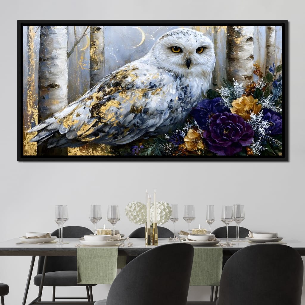 Silent Watcher Among Golden Birch Canvas Wall Art