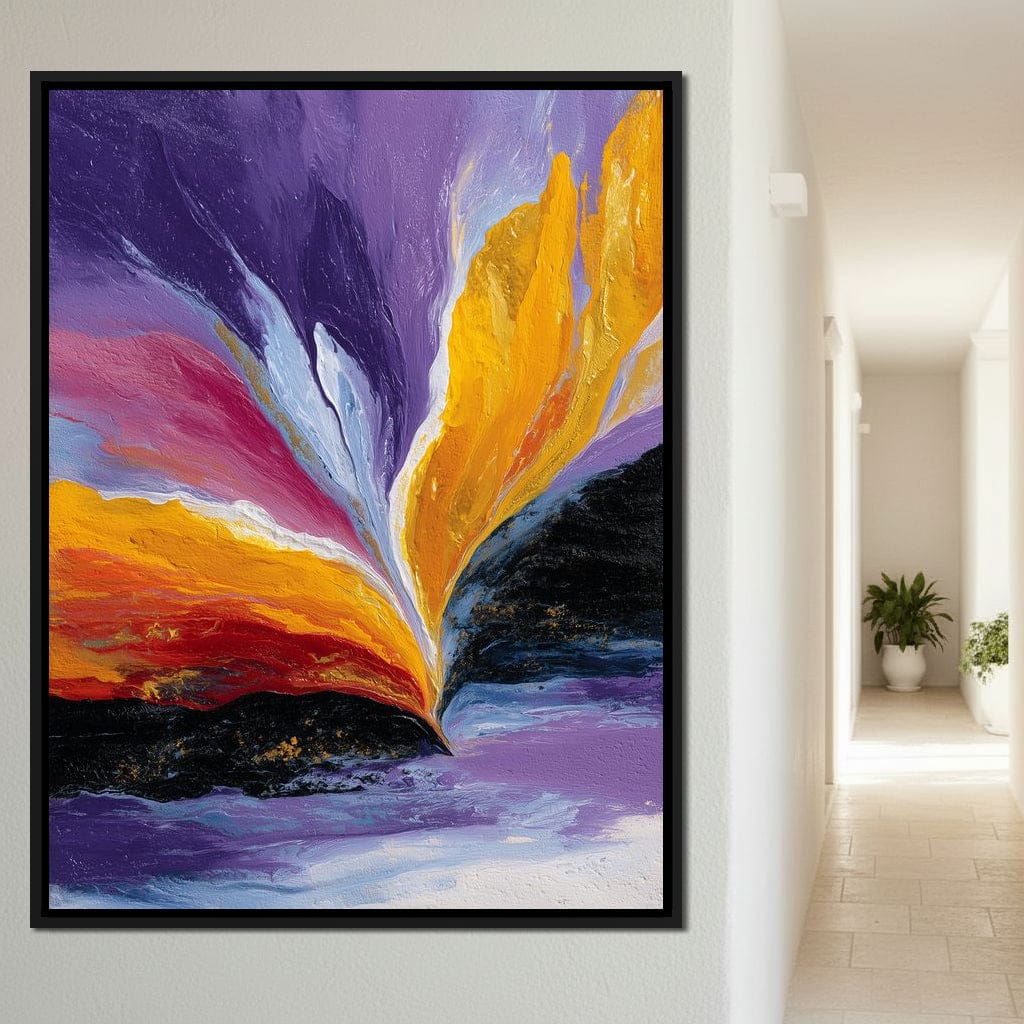 Golden Rift Over Violet Tide Canvas Wall Art
