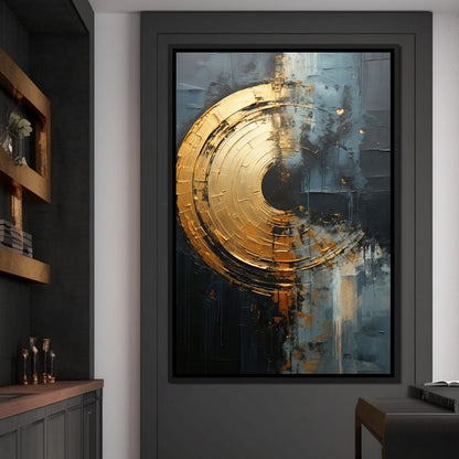 Abyssal Echoes in Gold Canvas Wall Art