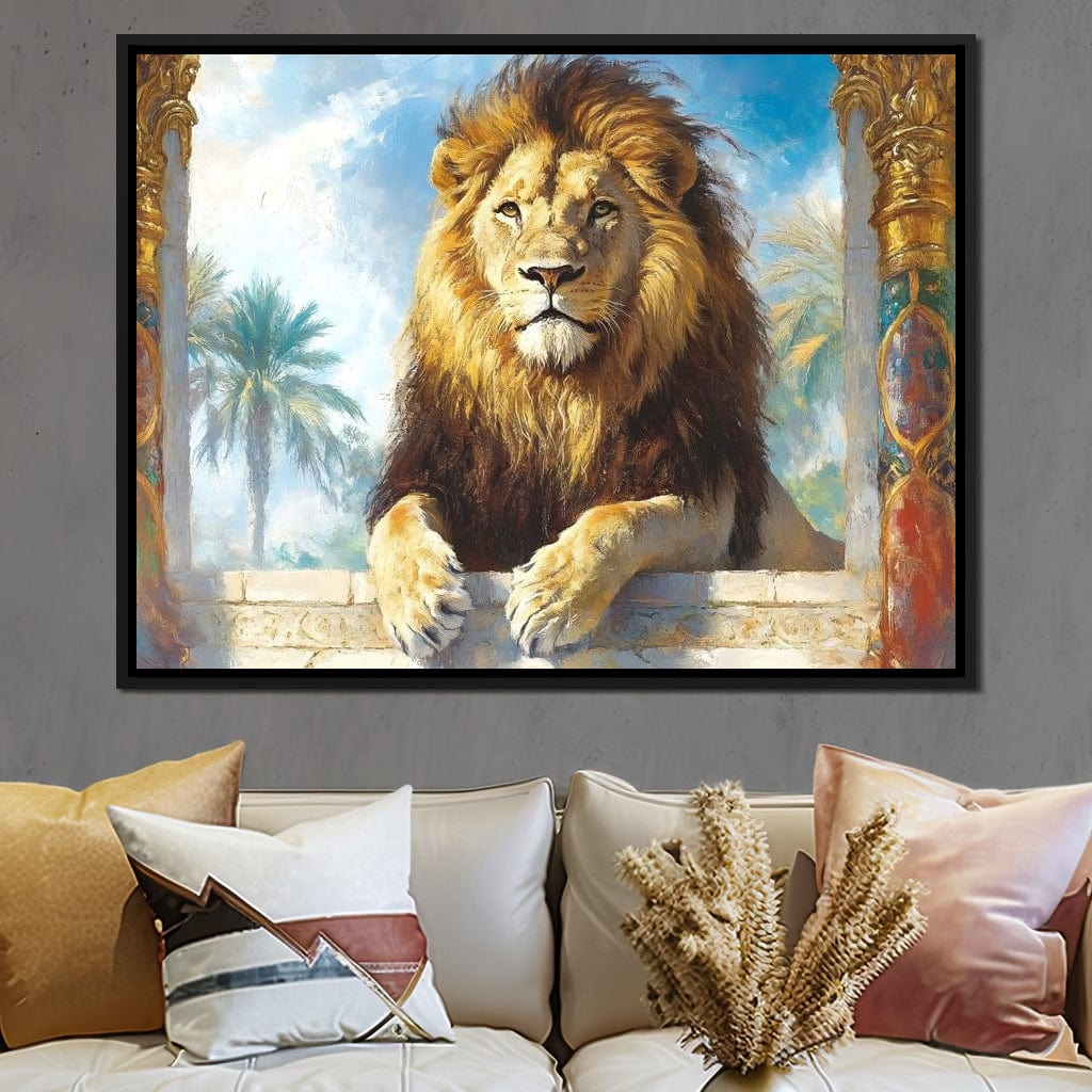 Lion Oasis Canvas Wall Art