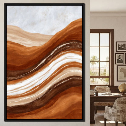 Desert Strata Flow Lines Canvas Wall Art
