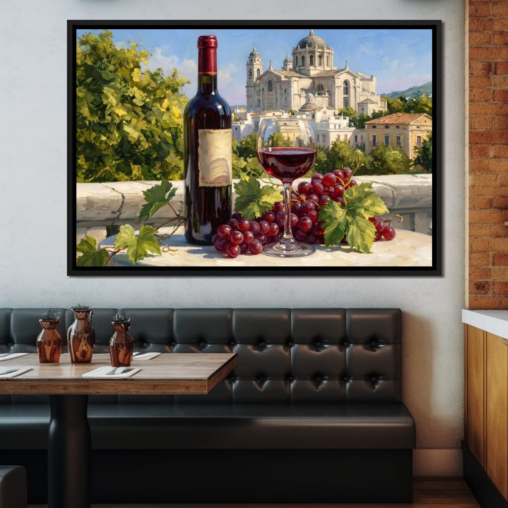 Vintage Wine Harvest Near Cathedral Canvas Wall Art
