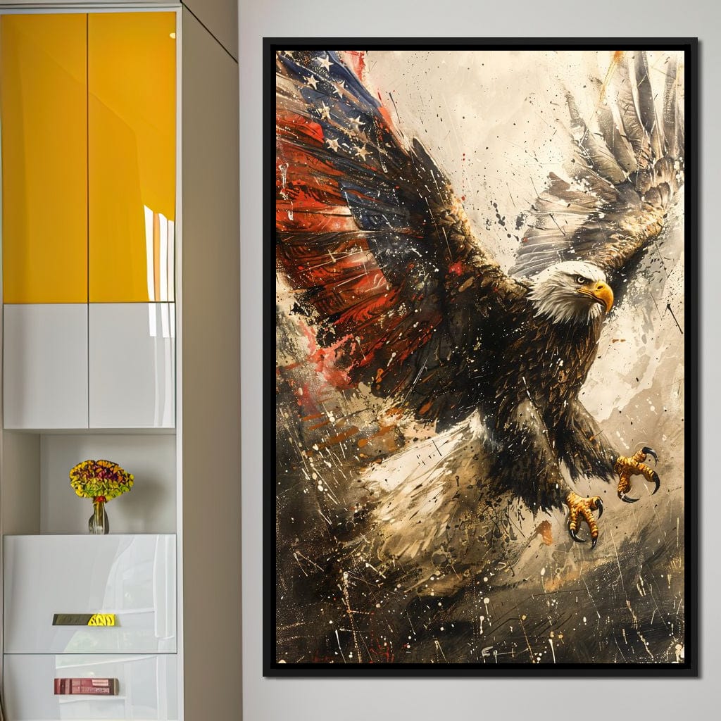 Patriot's Pride: The Eagle's Essence Canvas Wall Art