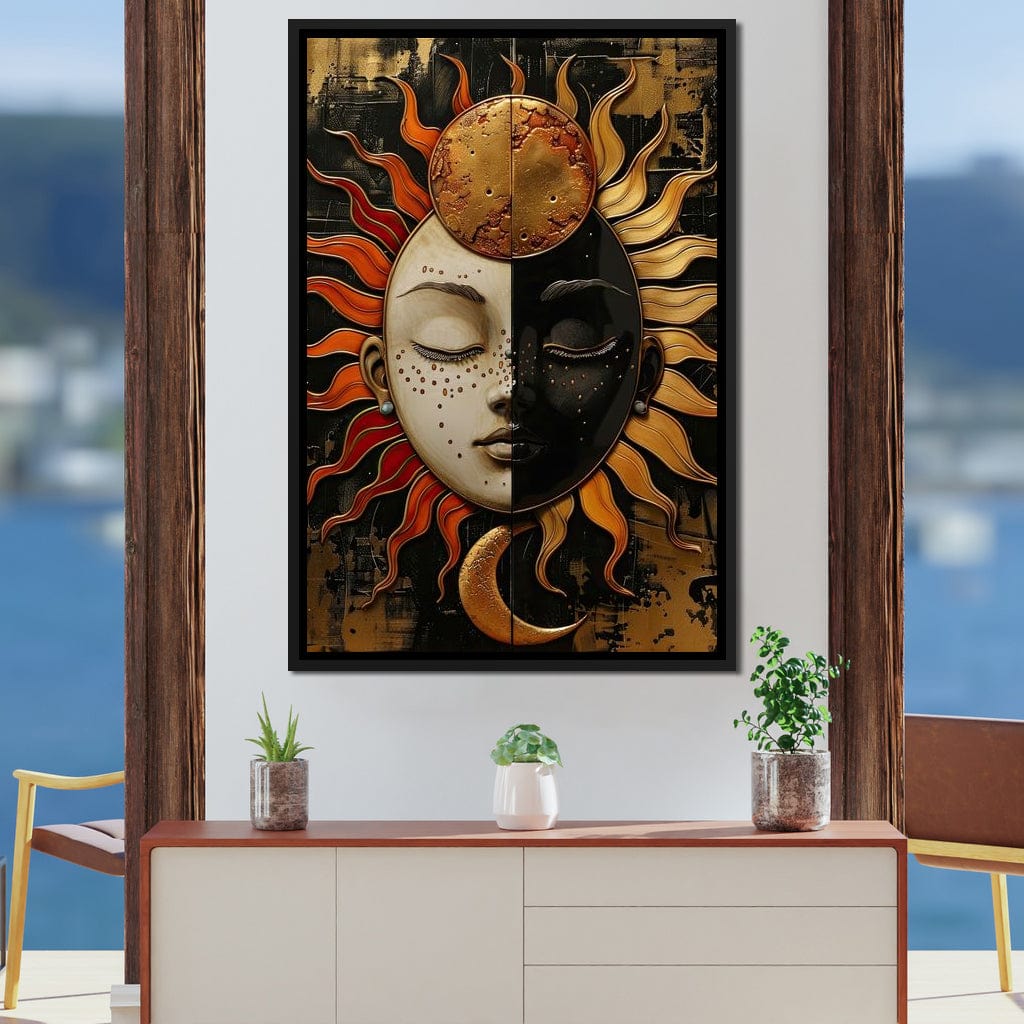 Solar Lunar Symbiosis Canvas Wall Art