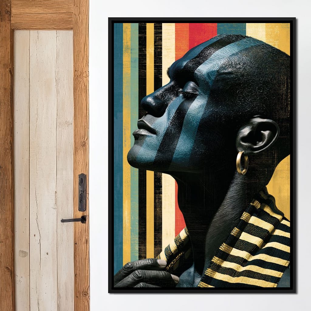 Pan Africa Colours Silhouette Canvas Wall Art