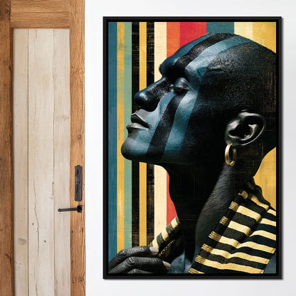 Pan Africa Colours Silhouette Canvas Wall Art