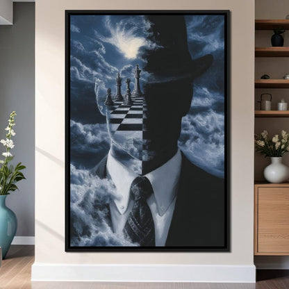 Surreal Chessboard Mind Horizon Canvas Wall Art