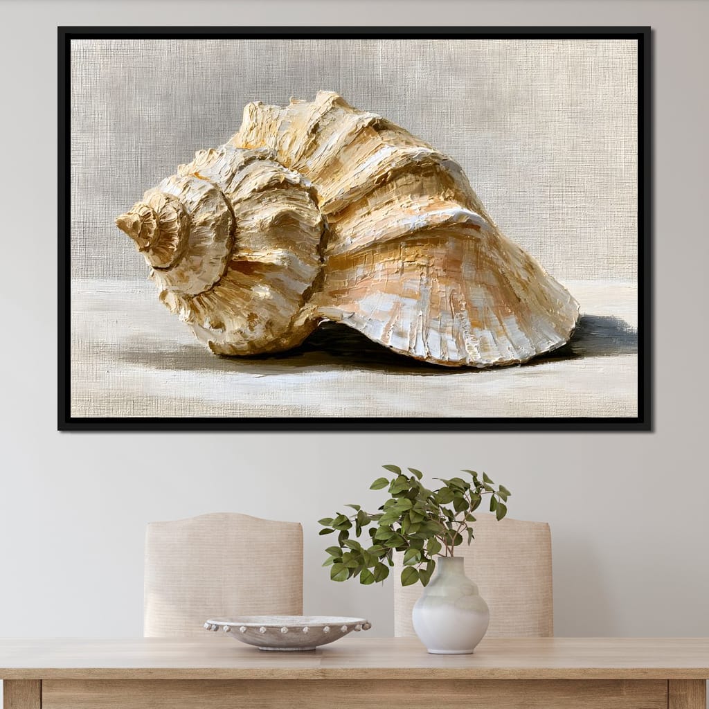 Tidal Rhythms of Coastal Shell Canvas Wall Art