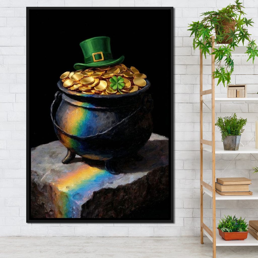 Leprechaun Gold Pot Luck Canvas Wall Art