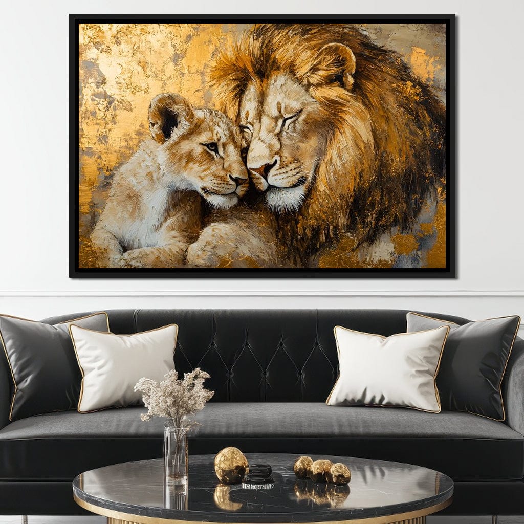 Golden Lions Canvas Wall Art