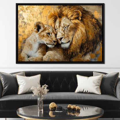 Golden Lions Canvas Wall Art