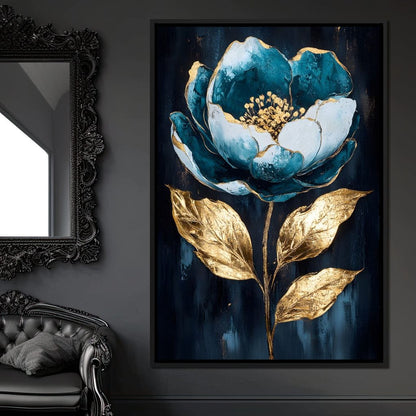Golden Petal Rebirth Canvas Wall Art