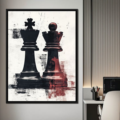 Chess Kings Encounter Majesty Canvas Wall Art