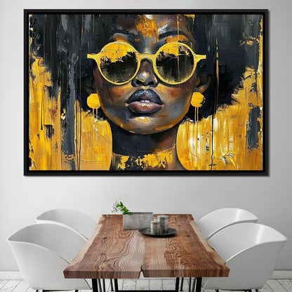 Golden Solitude Statement Canvas Wall Art