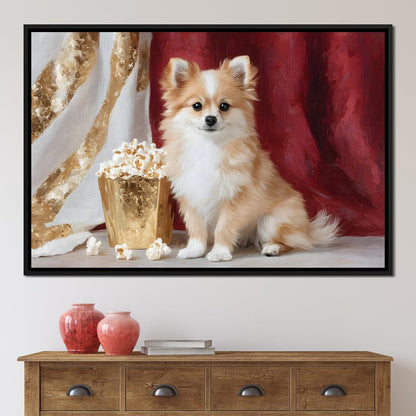 Pomeranian Popcorn Soiree Canvas Wall Art