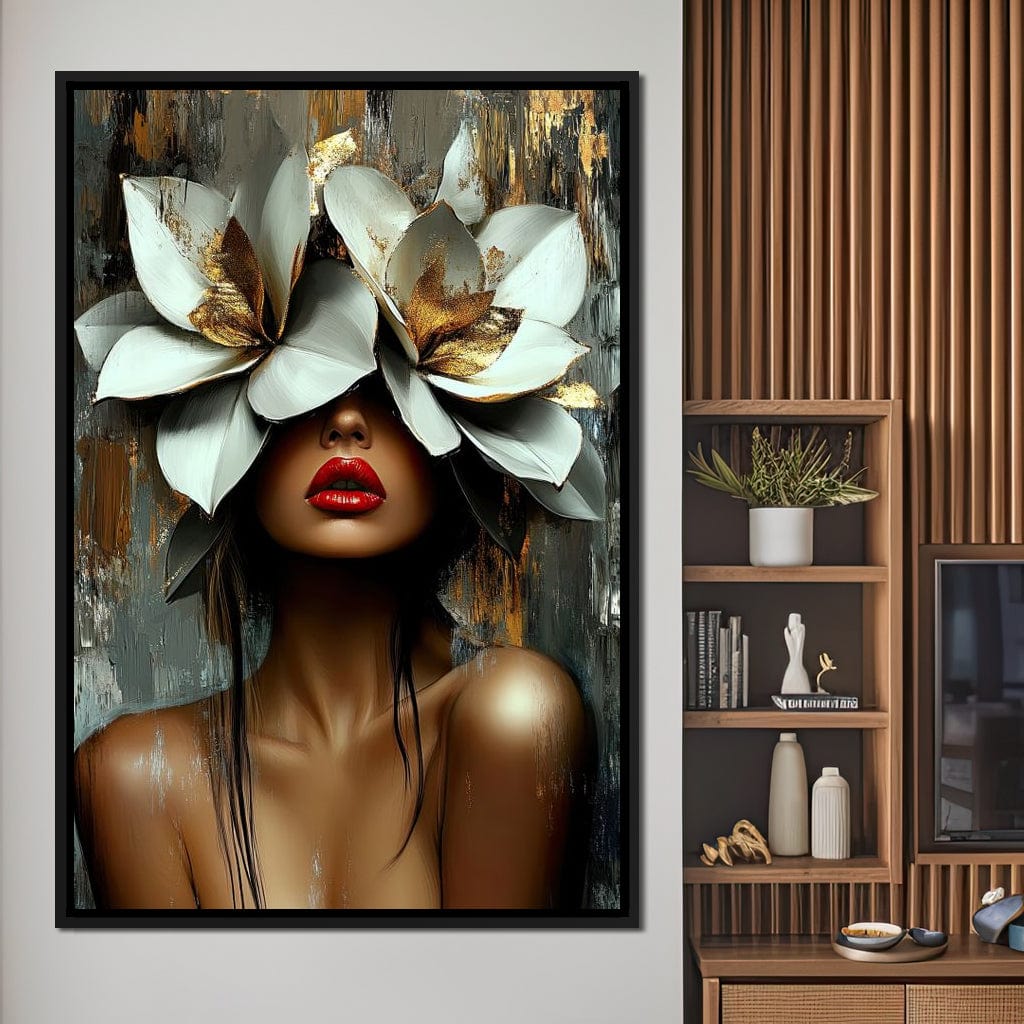 Golden Petals Revelation Canvas Wall Art