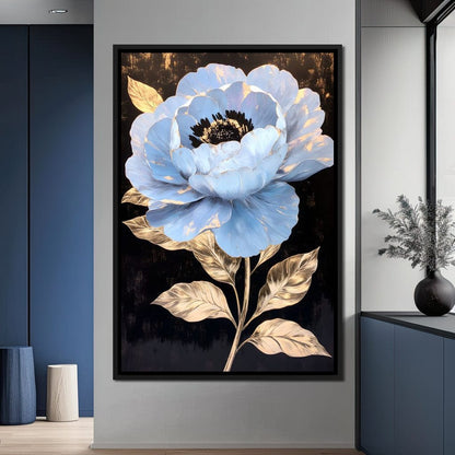 Golden Petal Elegance Bloom Canvas Wall Art