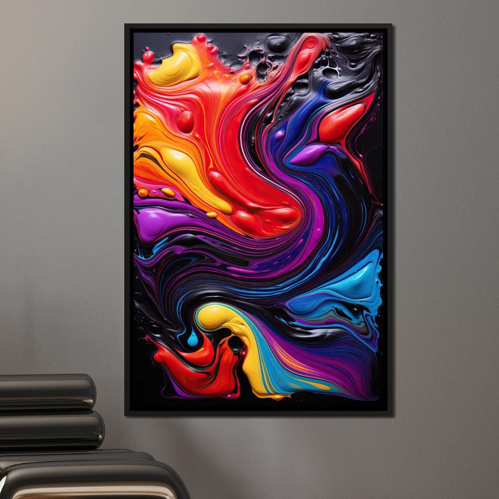 Twilight Abyss Energetic Pour Canvas Wall Art