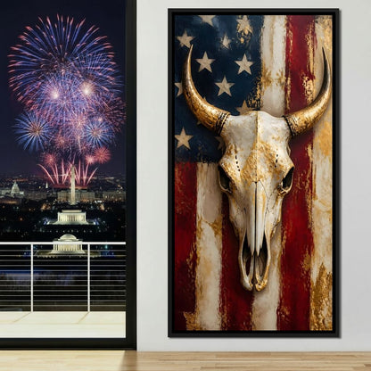 Gilded Horns Of The Republic Canvas Wall Art