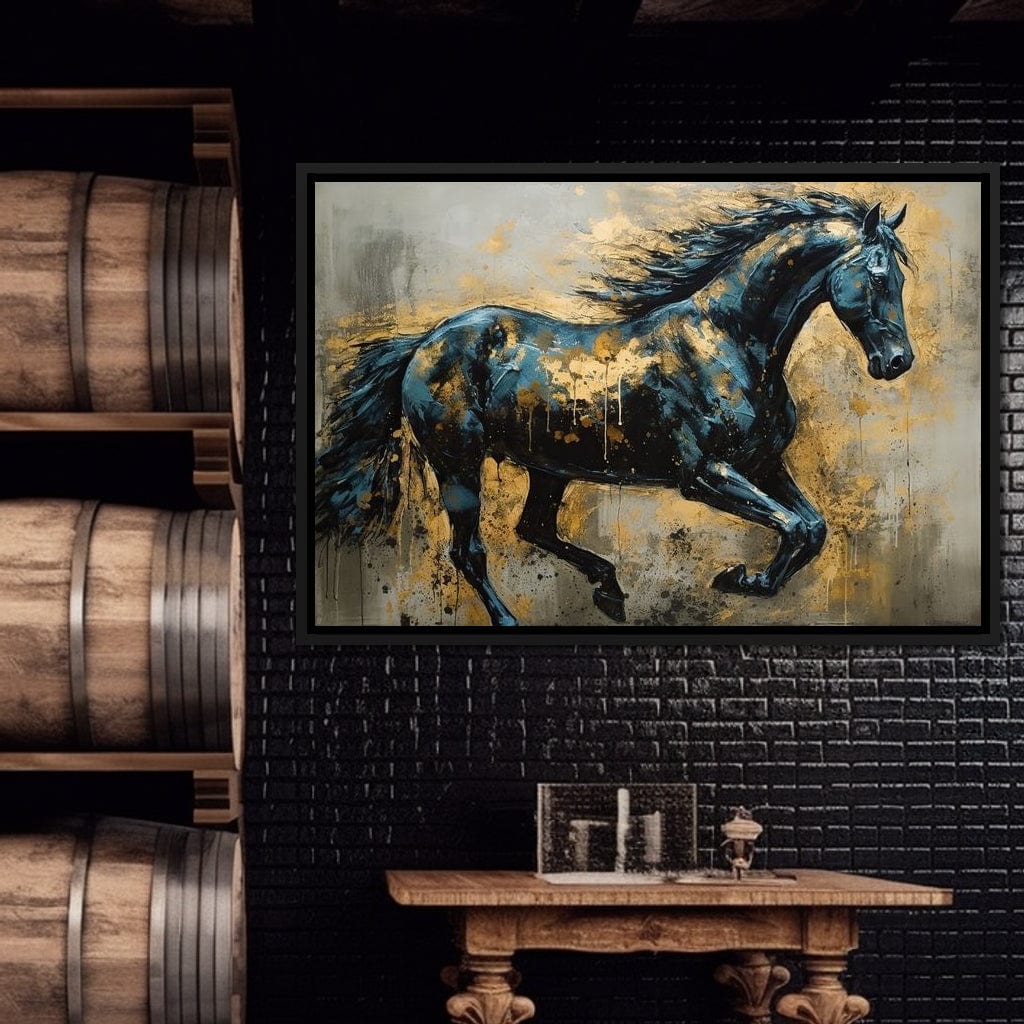 Gilded Stallion Canvas Wall Art