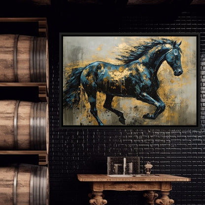 Gilded Stallion Canvas Wall Art