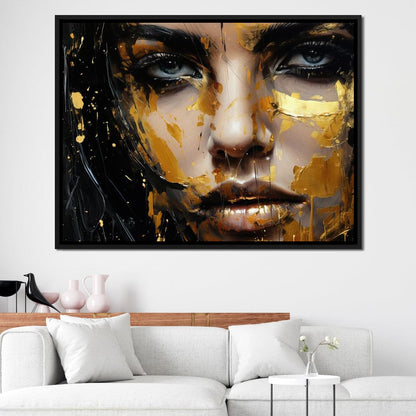 Black Gold Urban Graffiti Canvas Wall Art