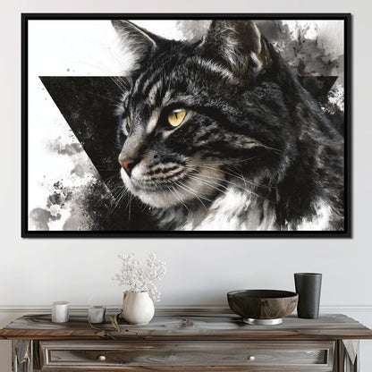 Golden Eyed Tabby Portrait Canvas Wall Art