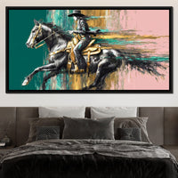 Golden Cowgirl Noir Star Canvas Wall Art