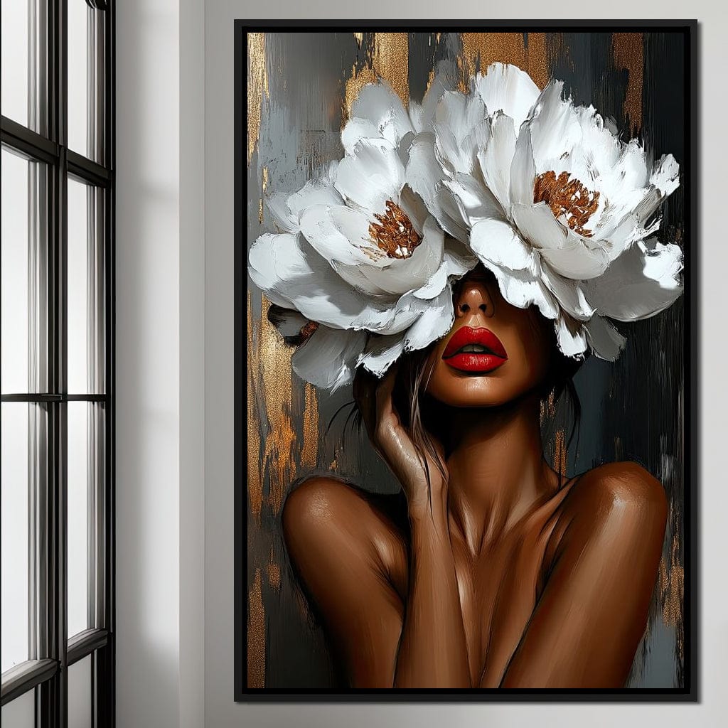 Elegance in Bloom Shadows Canvas Wall Art