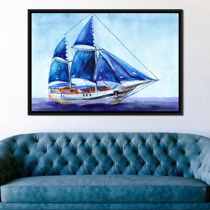 Blue Sails Canvas Wall Art