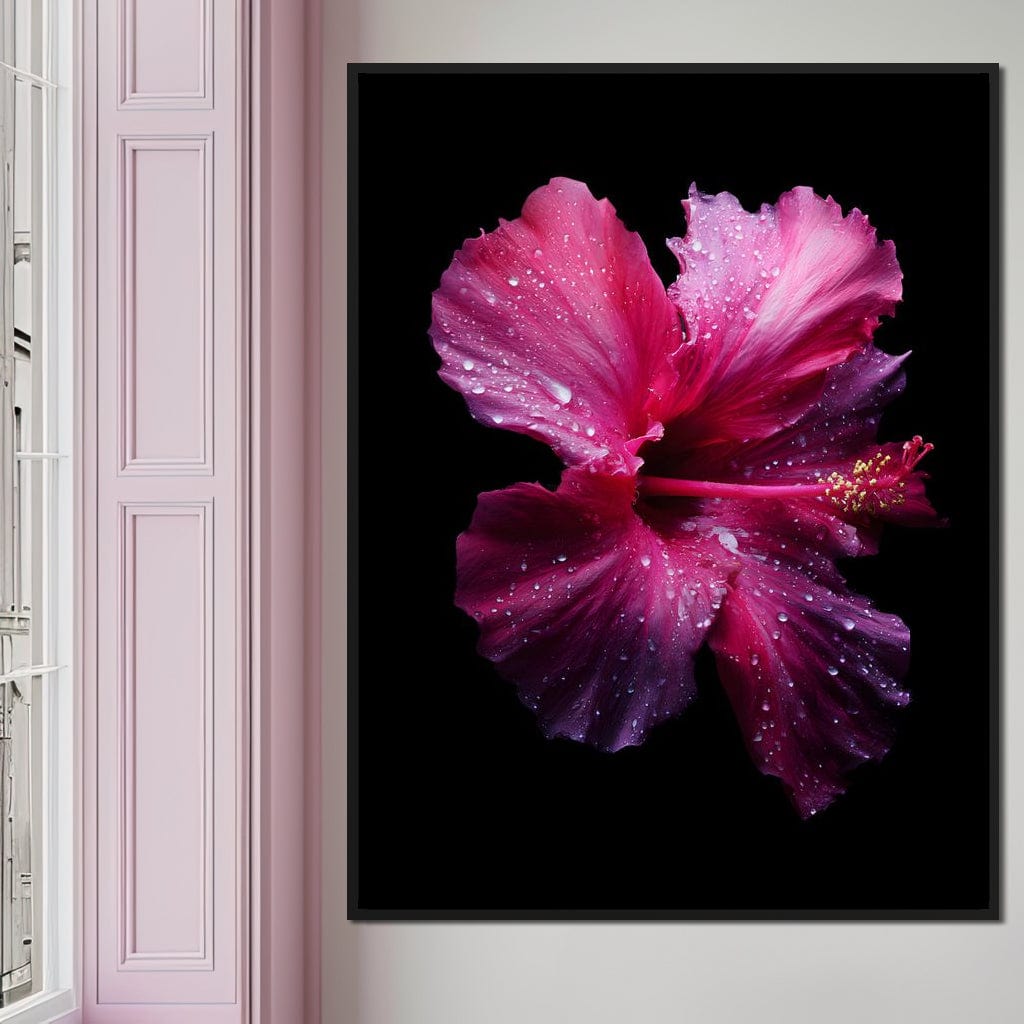 Rainkissed Pink Hibiscus Petals Canvas Wall Art