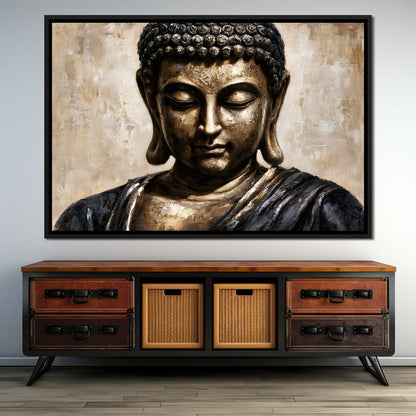 Golden Stillness Of Inner Reflection Canvas Wall Art