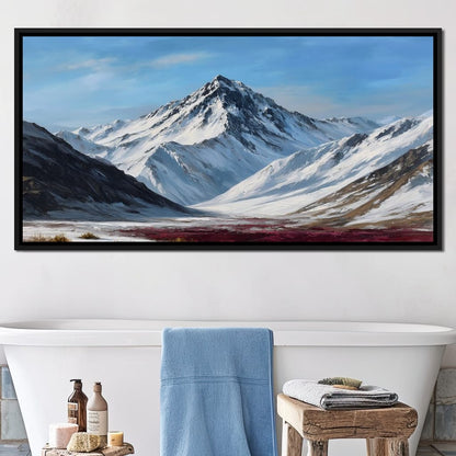 Snowy Alpine Peak Canvas Wall Art