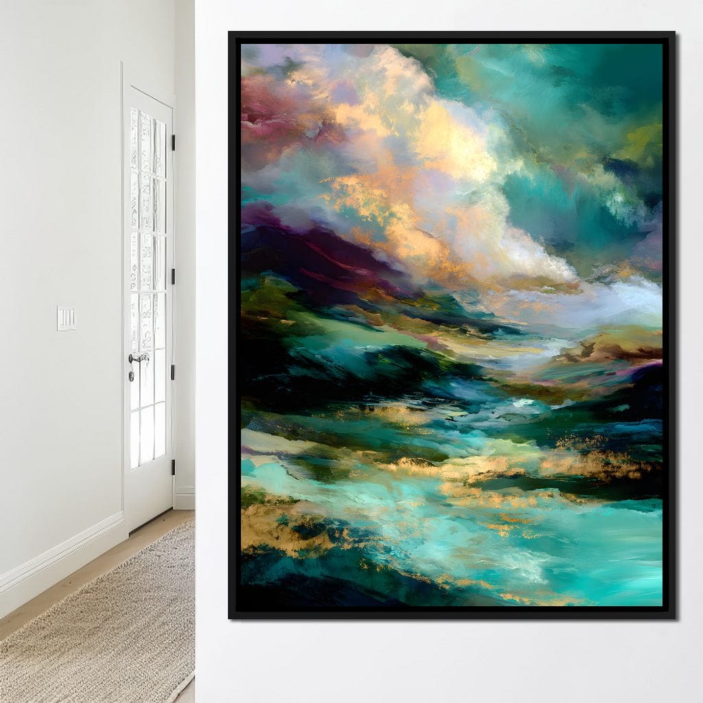Aurora Tides of Golden Drift Canvas Wall Art