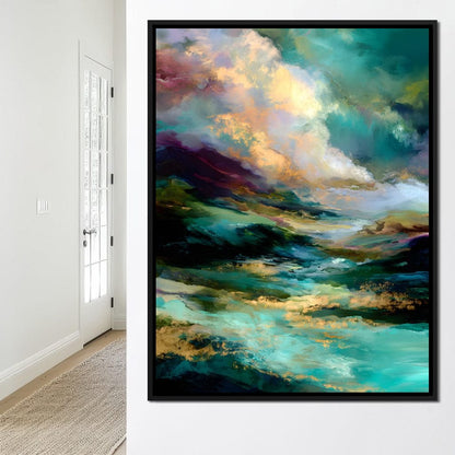 Aurora Tides of Golden Drift Canvas Wall Art