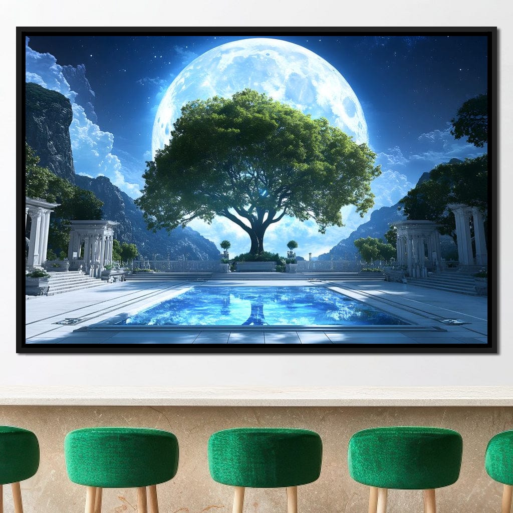 Lunar Reflection Sanctuary Canvas Wall Art