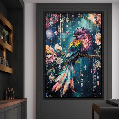 Enchanted Jewel Toned Bird Fantasy Canvas Wall Art