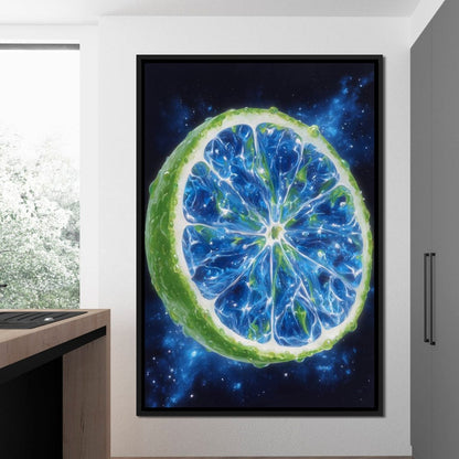 Galactic Lime Slice Radiance Canvas Wall Art