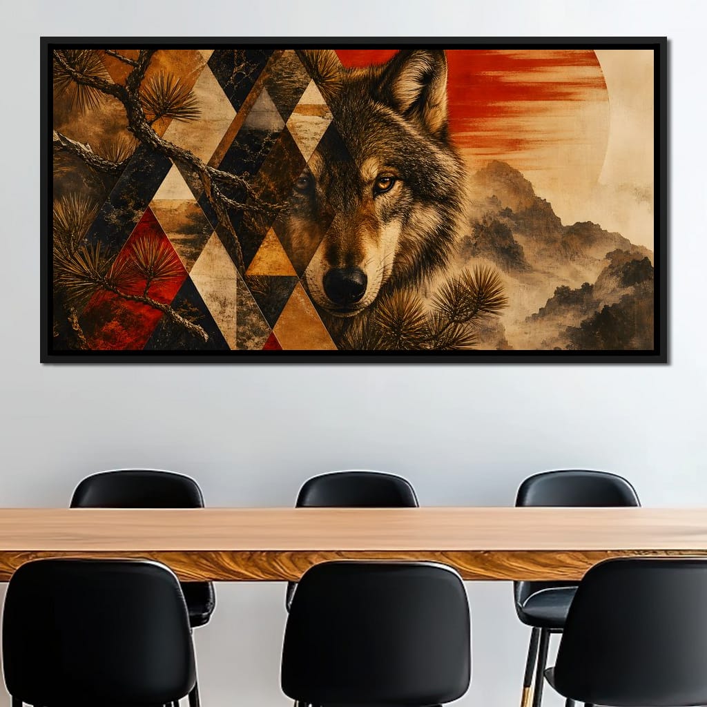Solitary Predator Rising Sun Canvas Wall Art