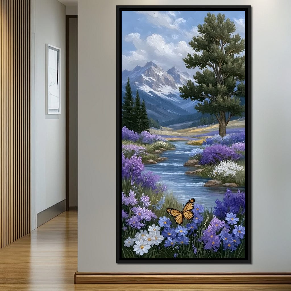Mountain Meadow Butterfly Serenity Canvas Wall Art