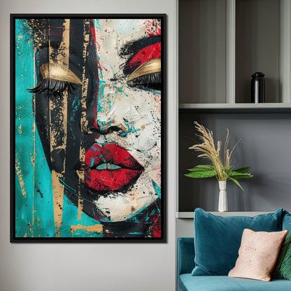Golden Gaze Through Turmoil Canvas Wall Art