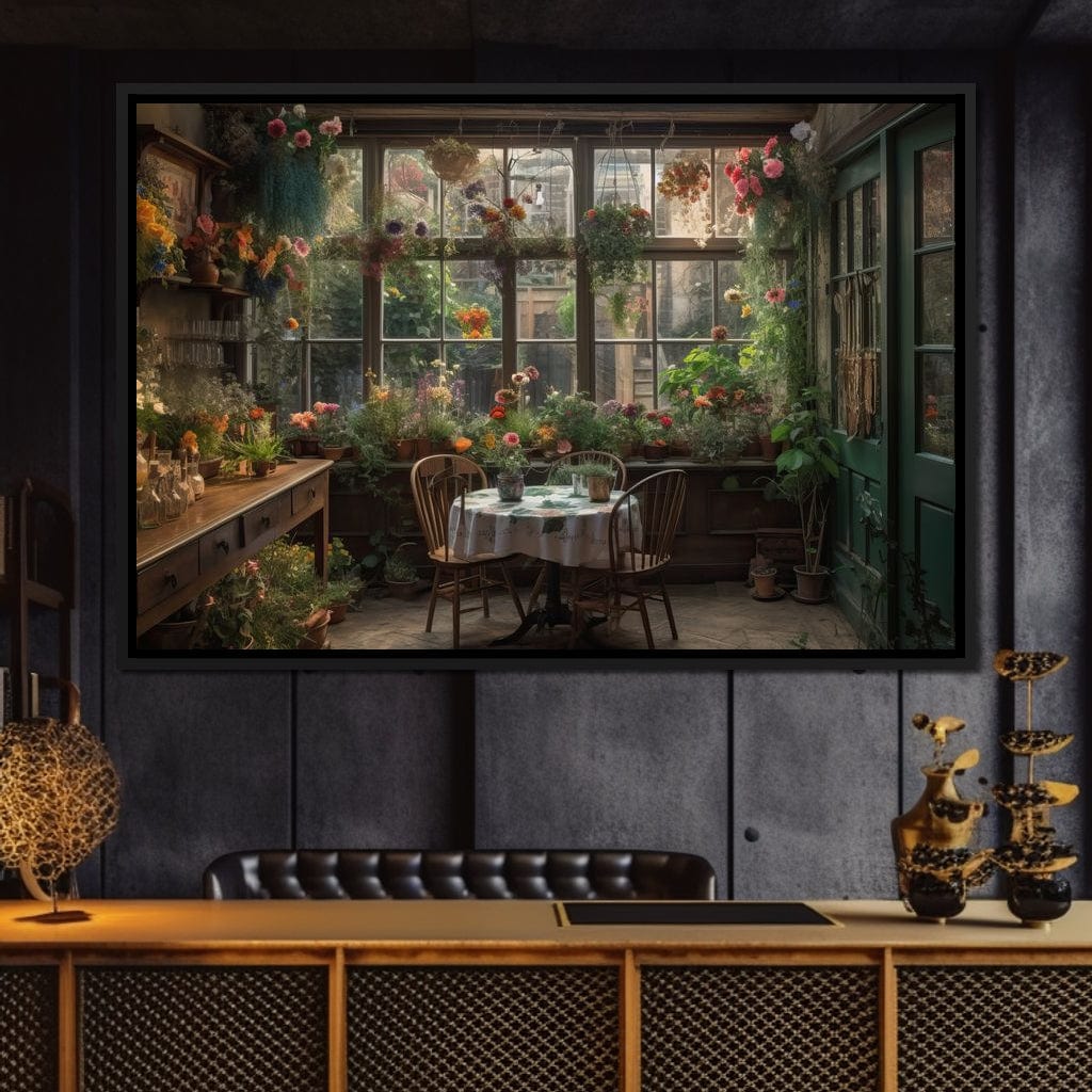 Backyard Floral Kitchen Canvas Wall Art
