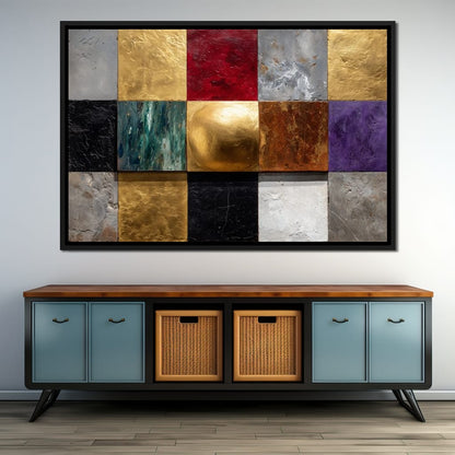 Gilded Mosaic Color Blocks Canvas Wall Art