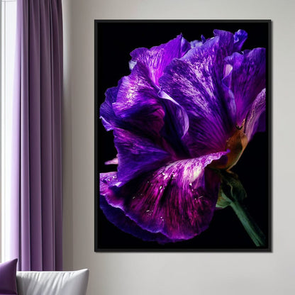 Violet Petal Radiance Macro Canvas Wall Art